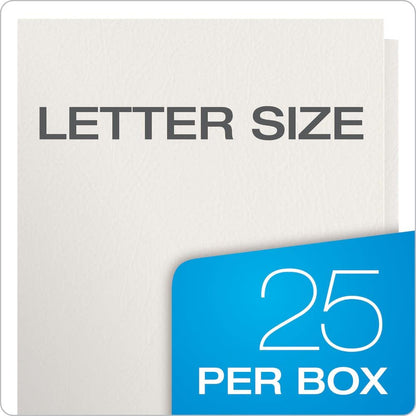 Oxford Fólder Doble Solapa, 2 Bolsas Interiores, Papel Texturizado, Caja Con 25 Piezas, Color Blanco, Tamaño Carta 57504
