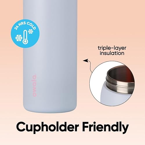 Owala FreeSip - Botella de agua aislada de acero inoxidable con popote para deportes, viajes y escuela, botella de agua deportiva sin BPA, 32 onzas, casa de playa