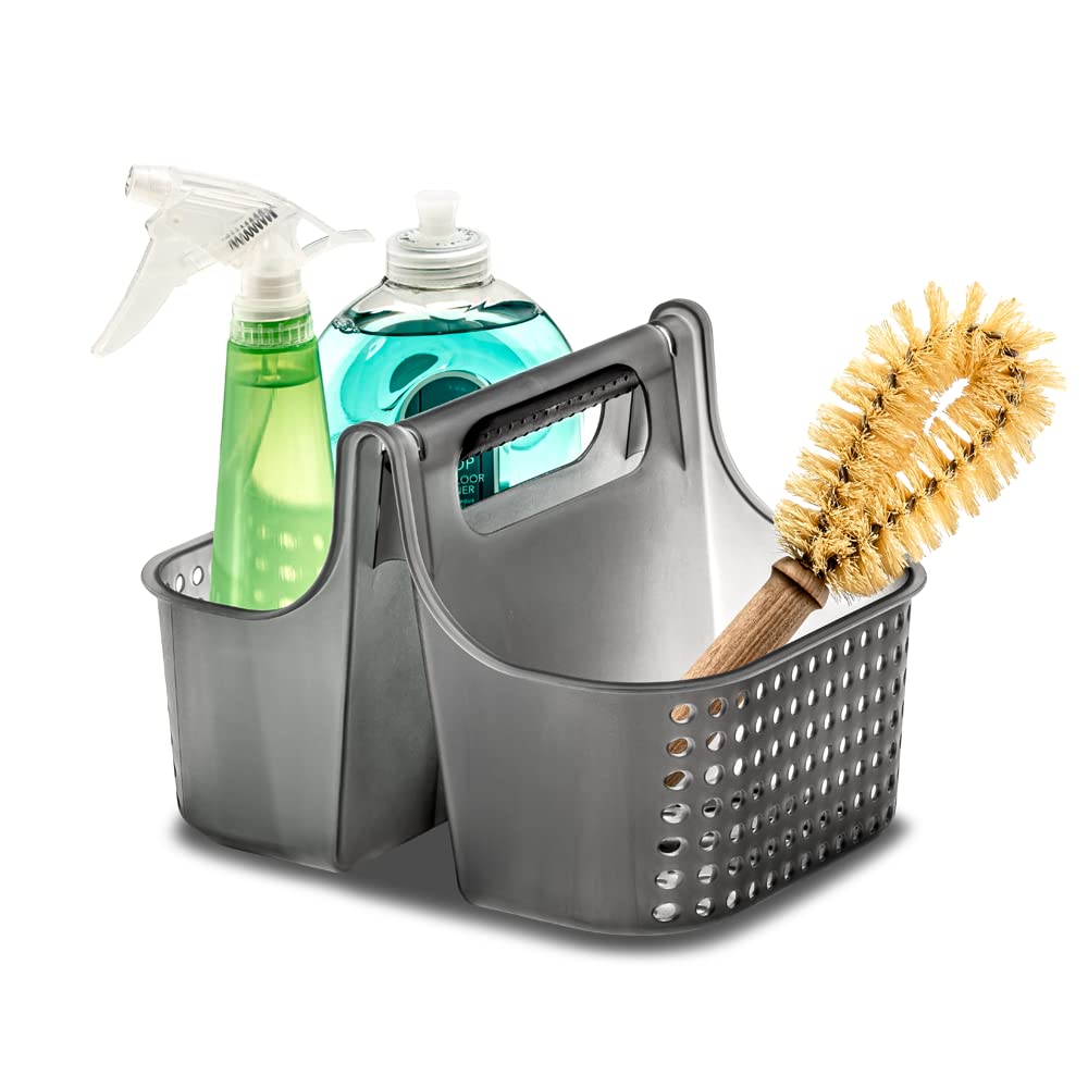 Madesmart - Almacenamiento de baño pequeño y suave con agarre bajo el fregadero, organización multiusos para el hogar, certificado por la EPA, carbono antimicrobiano de alta calidad