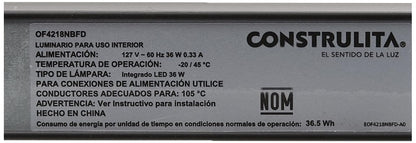 Tecnolite Lámpara Lineal LED Interconectable 36 W, Luz de Día, IK06, Atenuación TRIAC, LED integrado