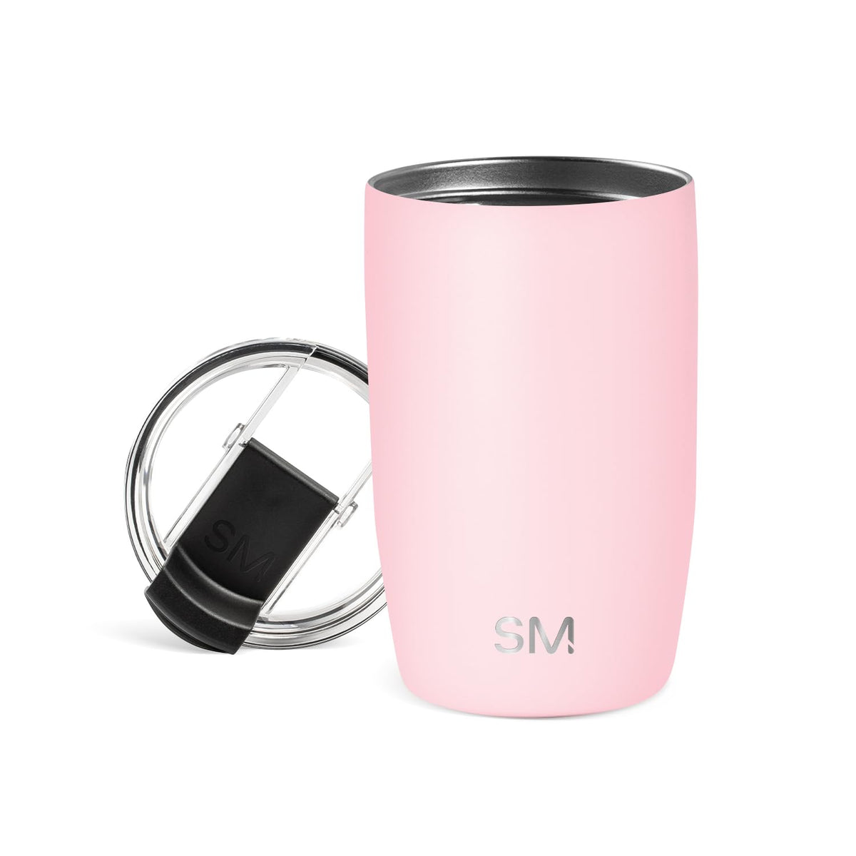Simple Modern Voyager - Taza de Viaje con Tapa Abatible, Acero Inoxidable, Popotes Incluidos - 355ml - -Blush
