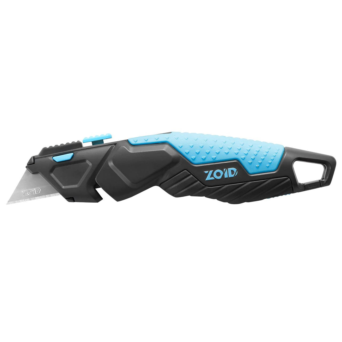 Zoid Cuchillo de Utilidad Ajustable 3 en 1 | Contorneado, agarre TraX-Grip, hoja extensible, mosquetón, 5 cuchillas incluidas