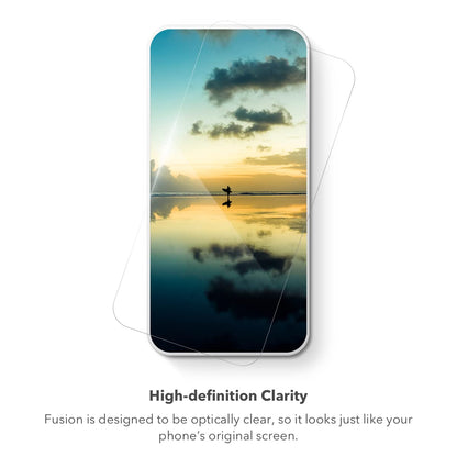ZAGG InvisibleShield Fusion con D3O para Samsung Galaxy S22 – Protección de visualización híbrida flexible – Fortalecido con D3O – Protección extrema contra impactos y arañazos