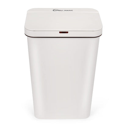 SIMPLI-MAGIC 79502 Bote de basura con sensor sin contacto de 13 galones, cubeta de basura rectangular, perfecto para el hogar, cocina, oficina, color blanco