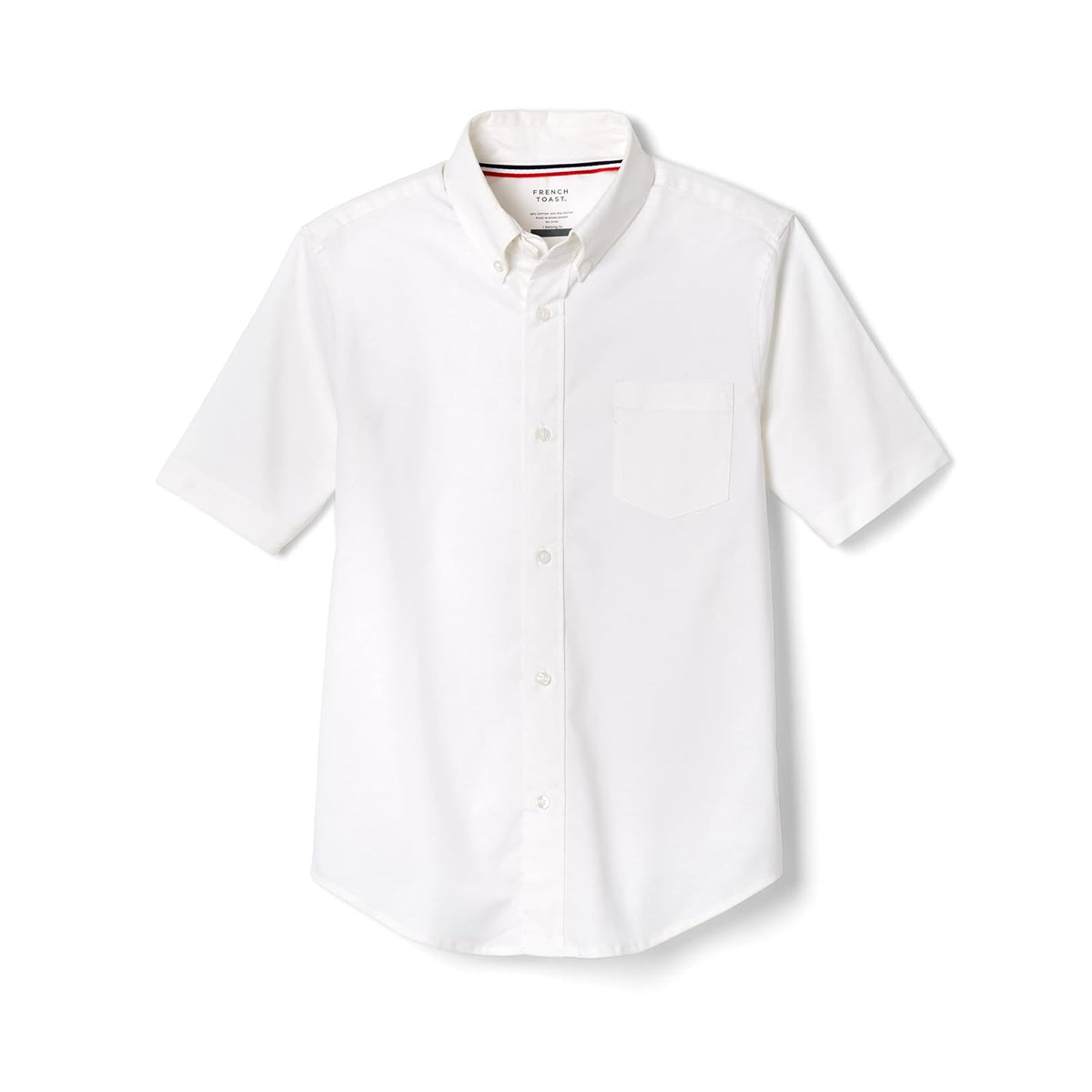 French Toast Men's Short Sleeve Oxford Shirt - White - 14