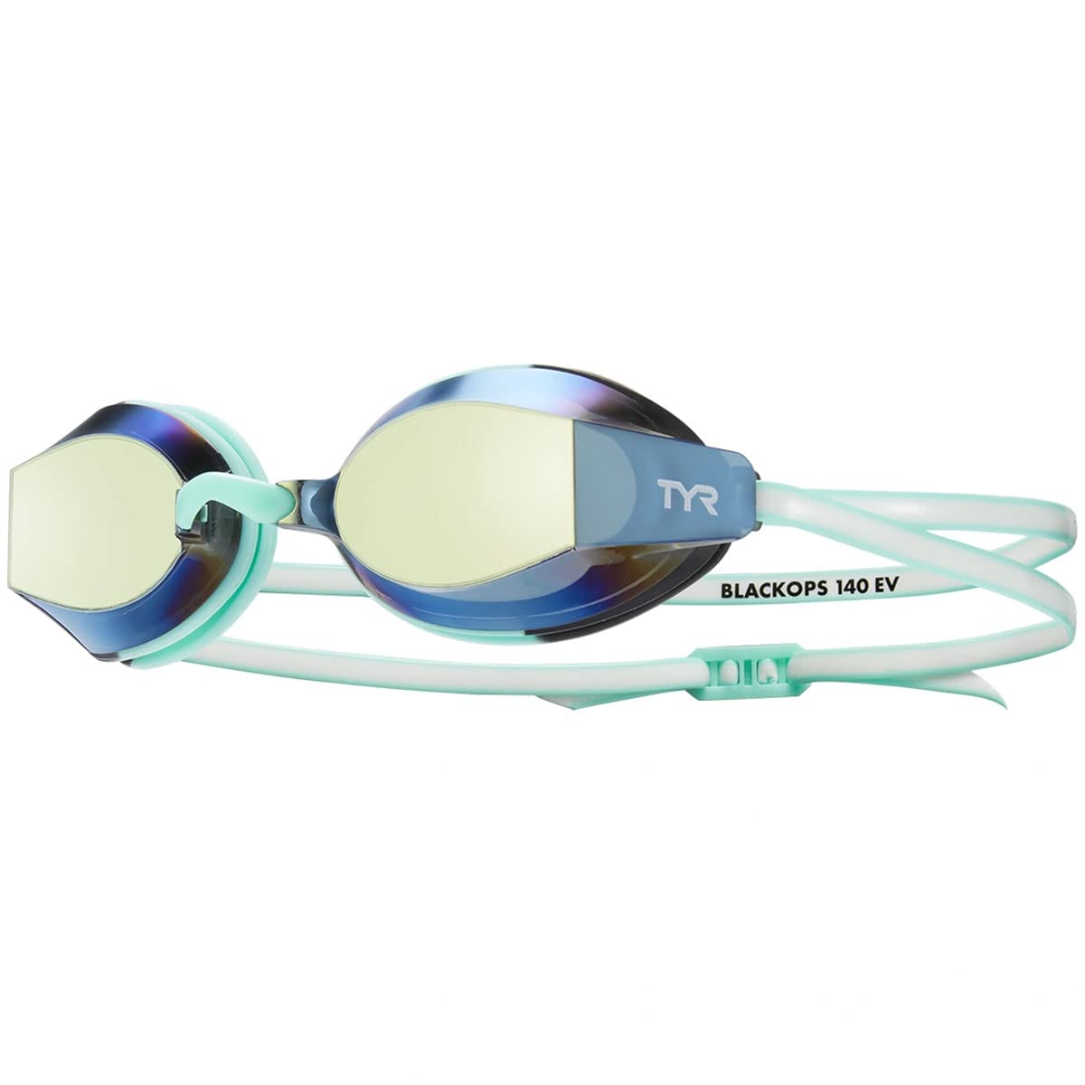 TYR Blackops 140 Ev Racing Goggles Mirrored Femme Fit Gafas de natación Unisex adulto - talla única - Oro - menta - Blanco