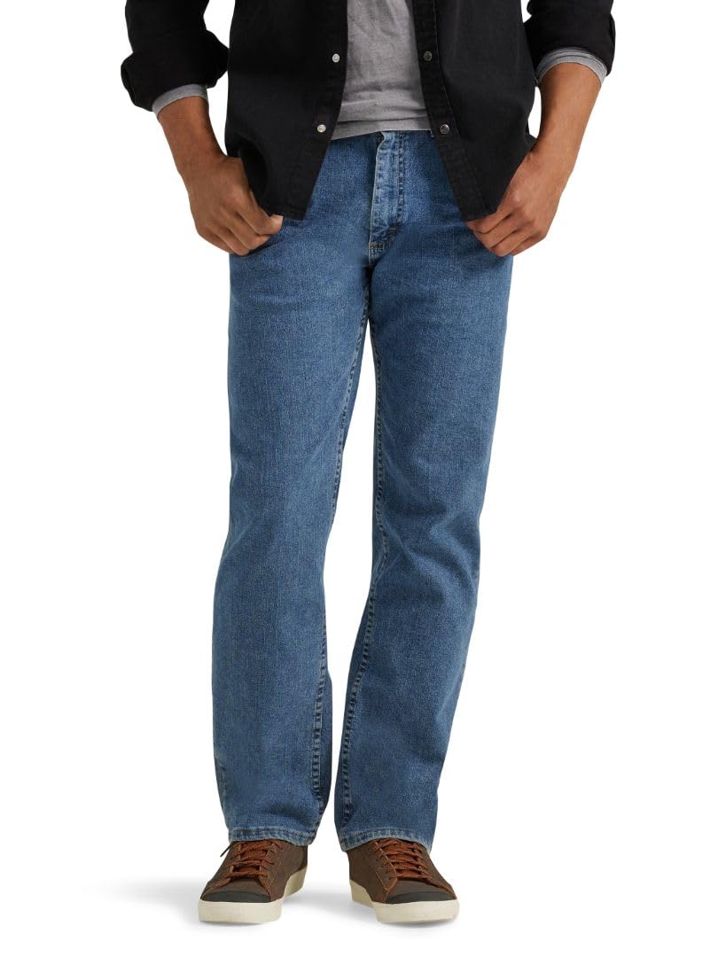 Wrangler Authentics Pantalón de Mezclilla Clásico 5 Bolsillos para Hombre - 30W x 32L - Azul Claro