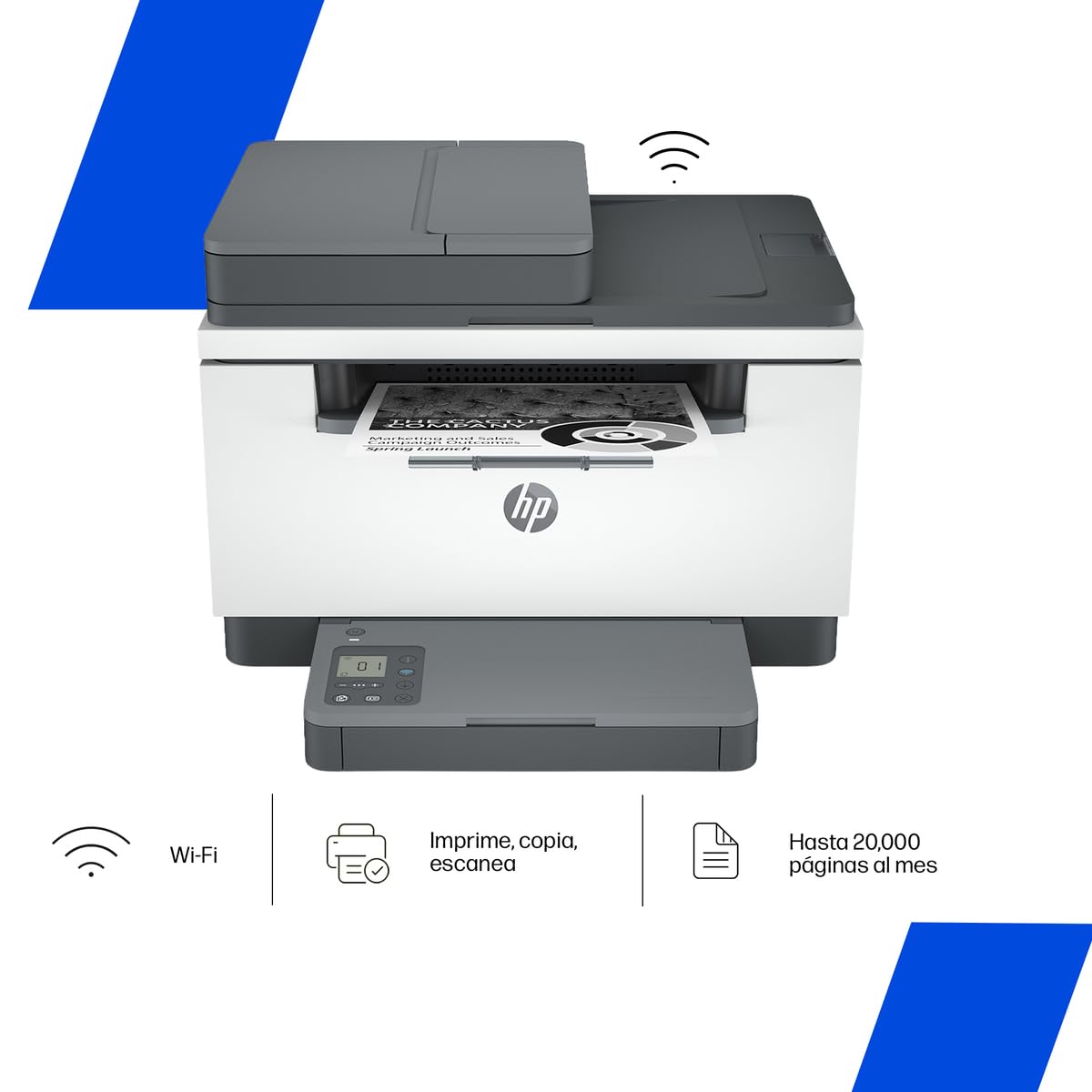 HP Impresora Multifuncioal LaserJet M236sdw, Blanco y Negro, Impresora para Pequeñas oficinas, Impresión, Copia, Escaneado, Impresión a Dos Caras (9YG09A)