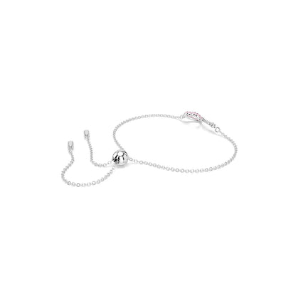 Swarovski Pulsera Hyperbola, Corazón y símbolo del infinito, Rosa, Baño de rodio
