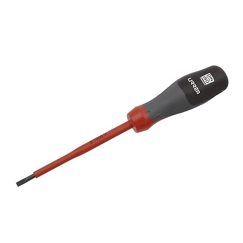 Urrea 9716T Destornillador con mango trimaterial 1000 V, punta plana 1/4" x 6"