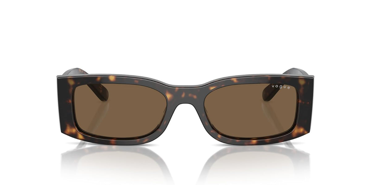 Vogue Eyewear Vo5584s - anteojos de sol rectangulares para mujer - Havana Oscuro - 53 Milímetros