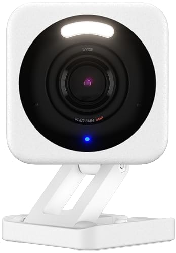 WYZE CAM v4, cámara de Seguridad Inteligente de 2K HD Wi-Fi para el hogar, Uso en Interiores y Exteriores, Monitor de Mascotas/bebés, Foco/Sirena Activado por Movimiento, visión Nocturna de Color