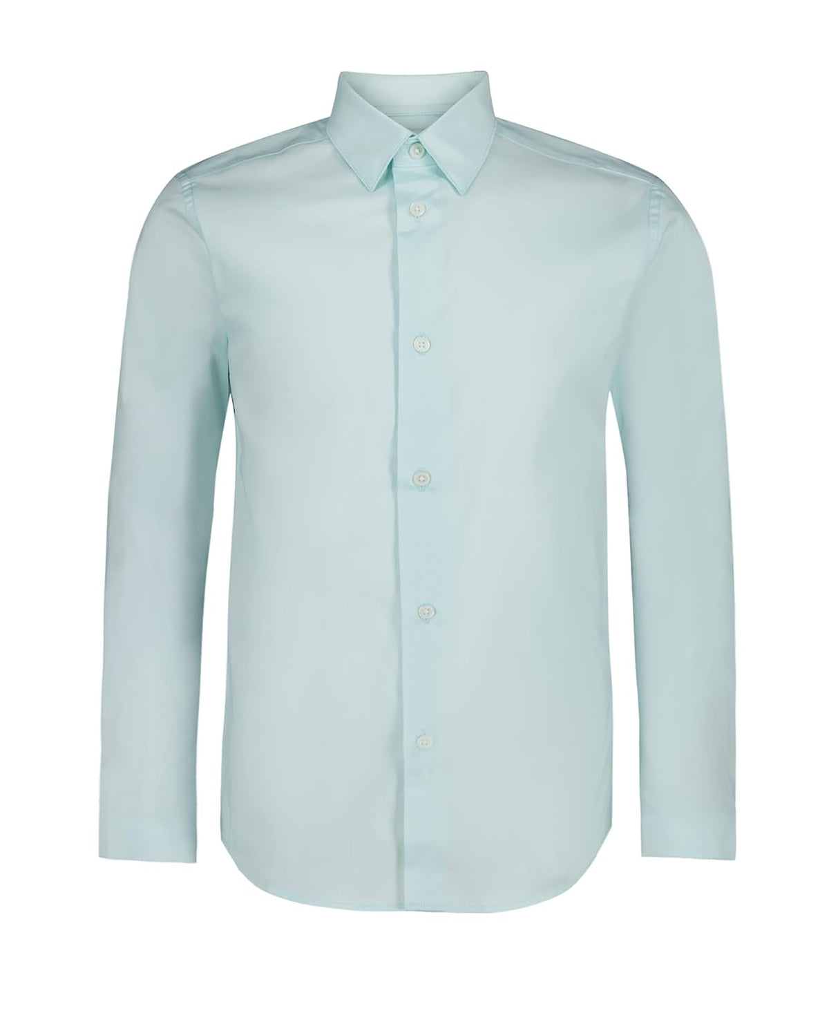 Calvin Klein Camisa de Vestir Manga Larga Ajustada para Niño - Agua - 16