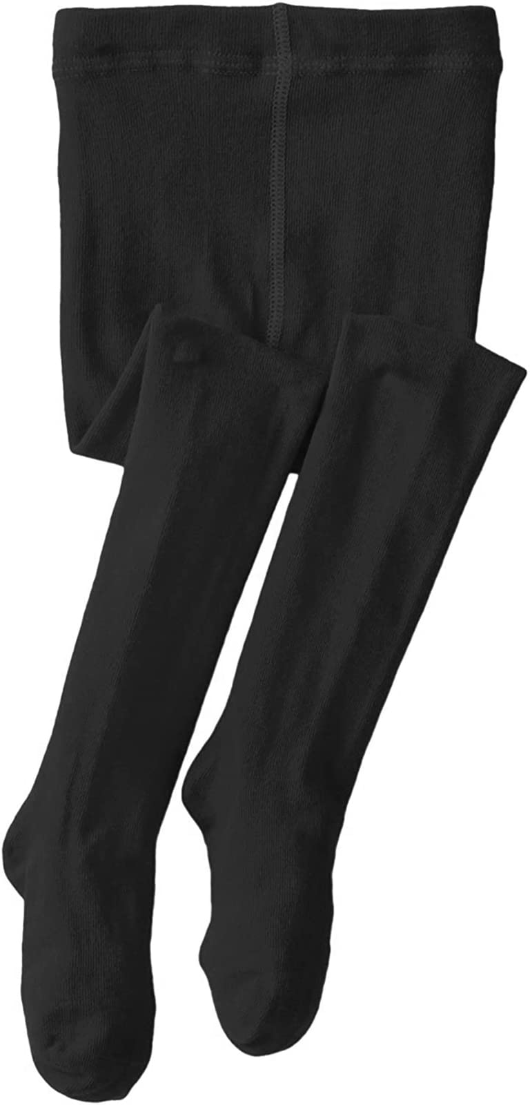 Jefferies Socks - Medias de algodón orgánico sin costuras para niñas - Niñas pequeñas - 24-48 Meses - Negro -