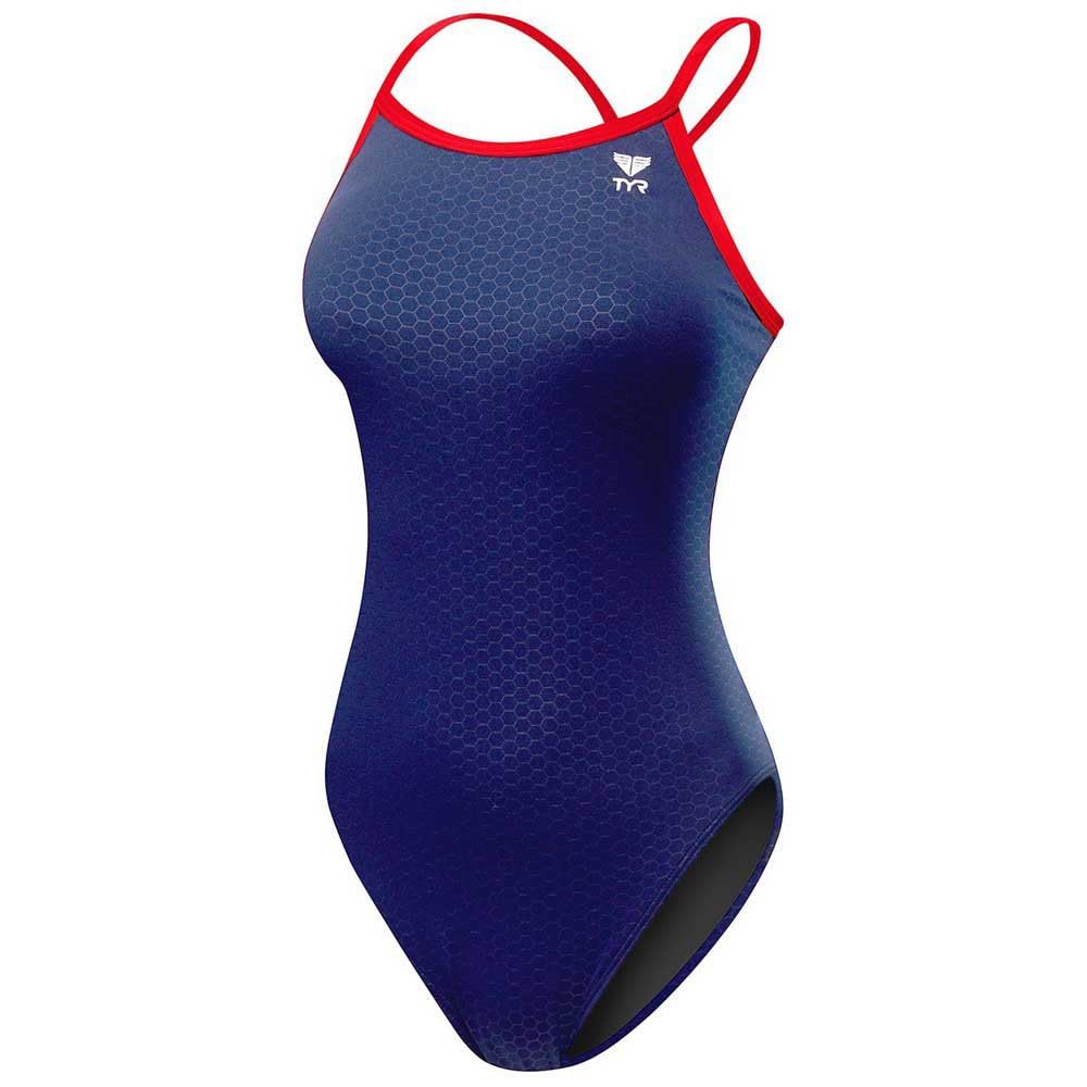 TYR Hexa Diamondfit Traje de Baño para Mujer - Azul marino - Rojo - 40
