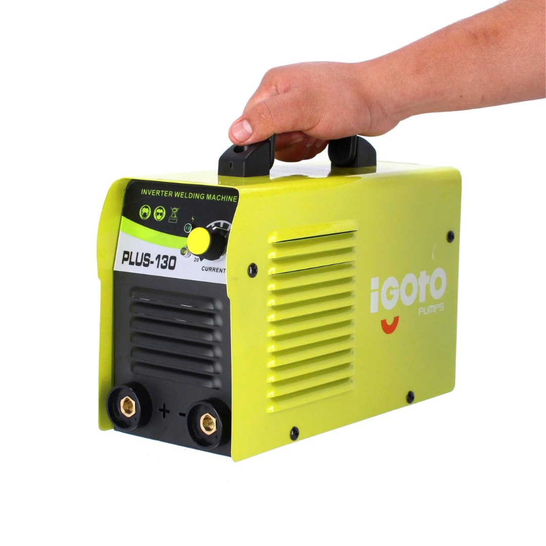 Igoto PLUS130 Soldadora Inversora Máquina para Soldar Pantalla Digital Compatible con Electrodos hasta 3.2 mm, Incluye Cables, Careta y Cepillo