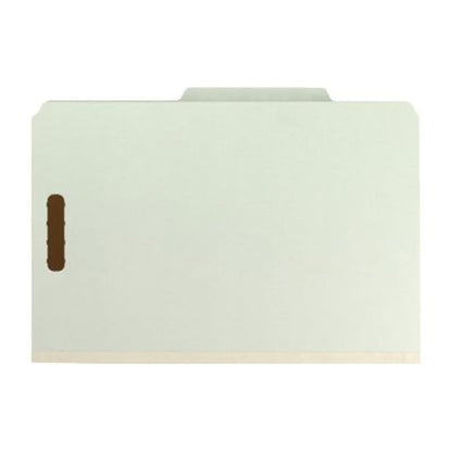Smead Carpeta de archivos de clasificación 100% reciclada, 2 divisores, expansión de 2 pulgadas, tamaño legal, gris/verde, 10 por caja (19022)