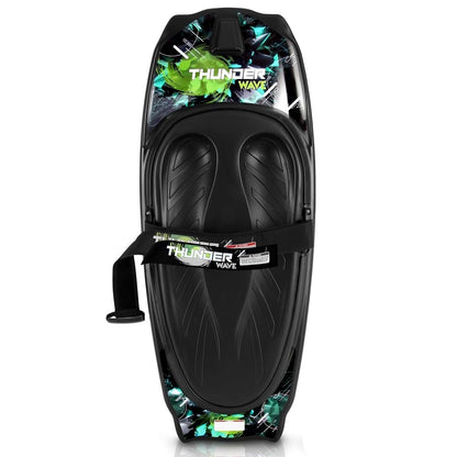 SereneLife - Rodillera Deportiva acuática con Gancho para niños y Adultos, Rodillera con Correa para navegar, Waterboard, arrodillarse, Surf de Rodilla - Negro - Verde - Rodillera