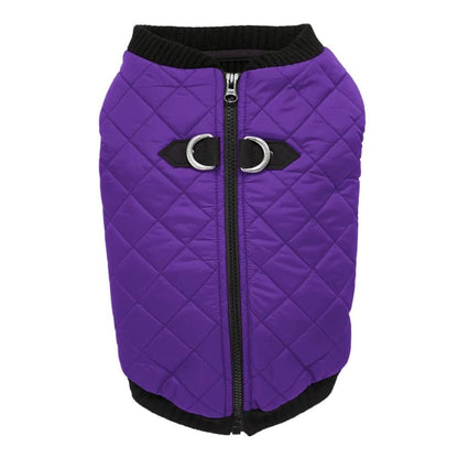 Gooby Chaleco Bomber para Perro Resistente al Agua - X-Large chest (~20.5") - Violeta