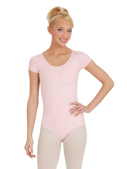 Capezio Team Basic Leotardo de Manga Corta - XS - Rosado
