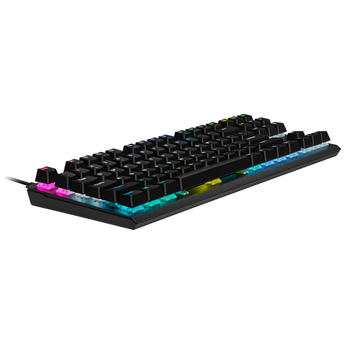 Corsair K60 PRO TKL RGB Teclado para Juegos Mecánico-Óptico sin Tornillos con Cable - Interruptores OPX - Tapas de Policarbonato - Compatible con iCUE - QWERTY ES - PC, Mac, Xbox - Negro