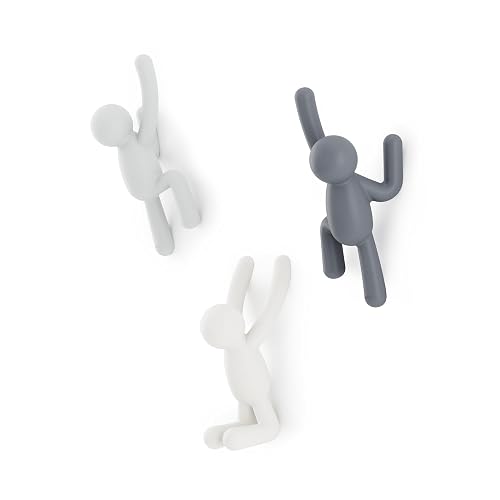 Umbra - 318165-023 Juego de 3 percheros decorativos Buddy para colgar en la pared