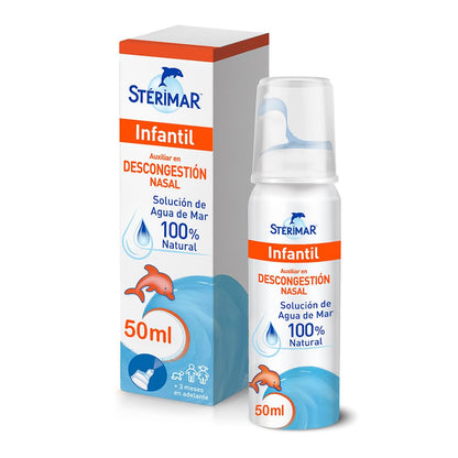 Stérimar Solución Hipertónica Nasal Infantil 50 ml. | Auxiliar en Descongestión Nasal. Uso de 10 a 15 Días. Tu Aliado Contra el Resfriado. Con Boquilla Pediátrica.