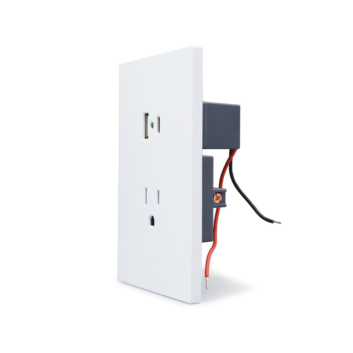 Placa Luxury APL-707 Artlite, Contacto y 2 Salidas USB (Tipo A y Tipo C), Policarbonato + Hierro Galvanizado, 15A, Color Blanco, Materiales de Alta Calidad, Skin Feel