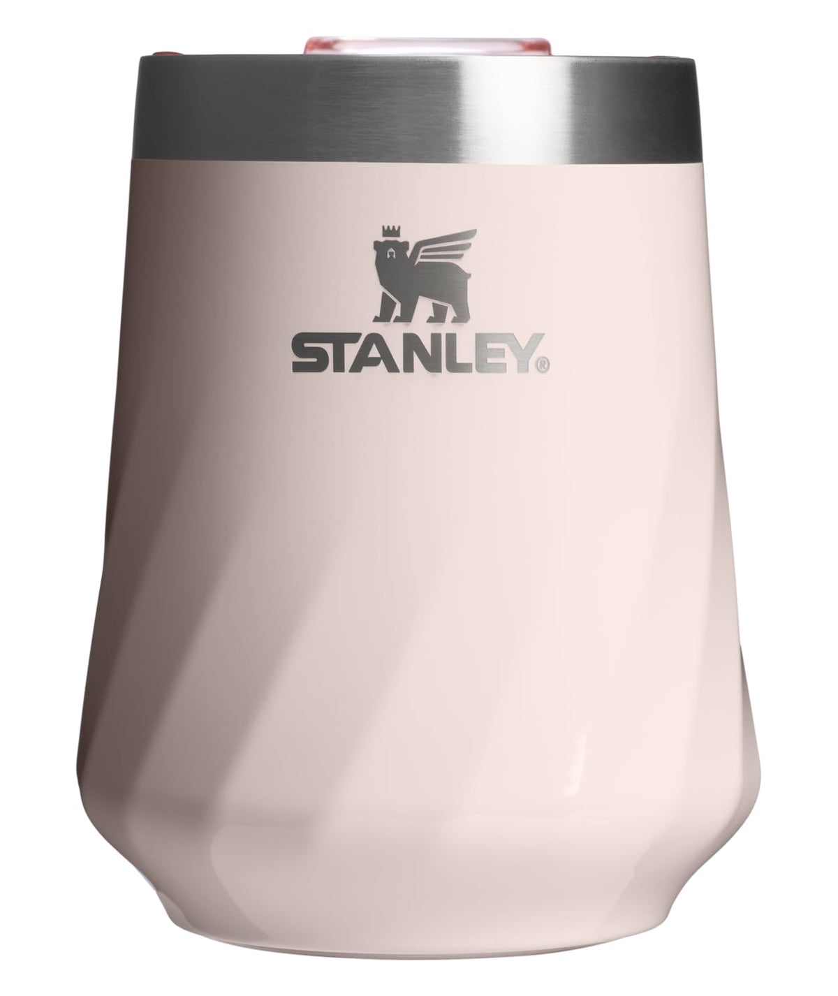 Stanley The Reserve - Vaso de vino texturizado | 11 onzas | Tapa a prueba de salpicaduras, bebidas frías y taza de cóctel, copa de vino de acero inoxidable aislada | cuarzo rosa brillante