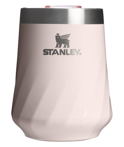 Stanley The Reserve - Vaso de vino texturizado | 11 onzas | Tapa a prueba de salpicaduras, bebidas frías y taza de cóctel, copa de vino de acero inoxidable aislada | cuarzo rosa brillante
