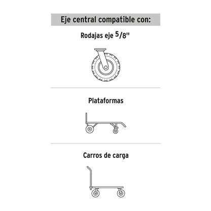 Pretul RD-92, Rueda de hule sólido 9" para diablo, doble balero, 1 pieza