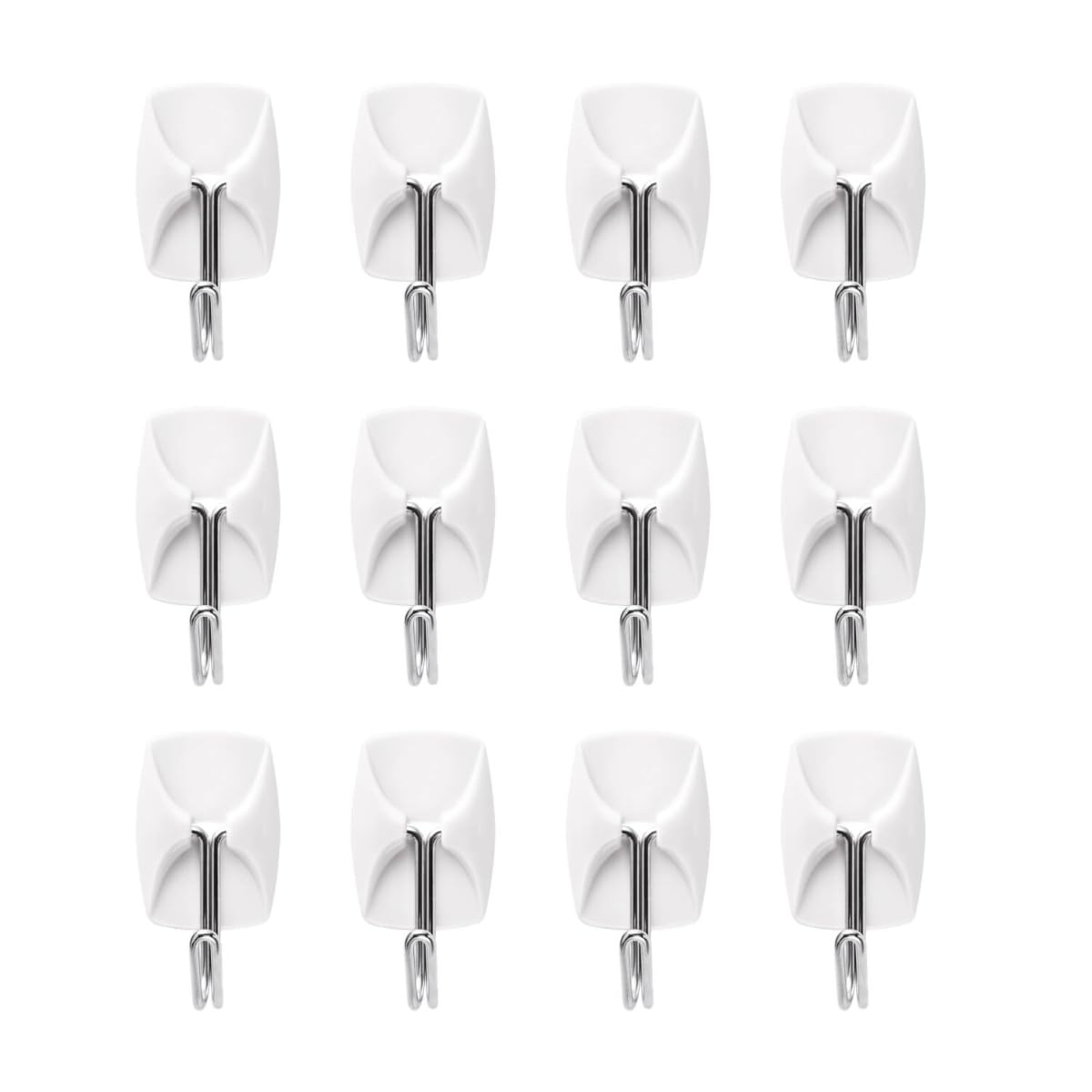 COMMAND 3M Gancho Adhesivo Removible de Metal Chico Color Blanco 12 piezas | Soporta hasta 225 gr, Organiza interiores sin dañar superficies, No requiere herramientas, Fácil de instalar, Fijación segura