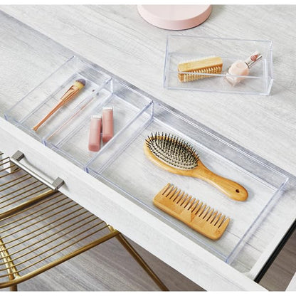 interDesign claridad gaveta de Cocina Organizador para Cubiertos | Bandeja de plástico, almacenamiento de maquillaje, cambiador de baño, cambiador o computadora