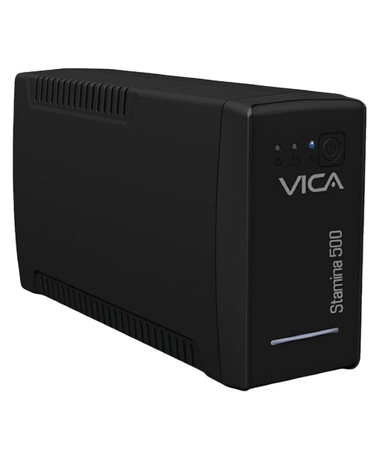 Vica Stamina 500 No Break con Regulador Integrado 500VA/300 W con 4 Tomas respaldadas y 4 con supresor de Picos con Indicadores LED y Certificado Nom
