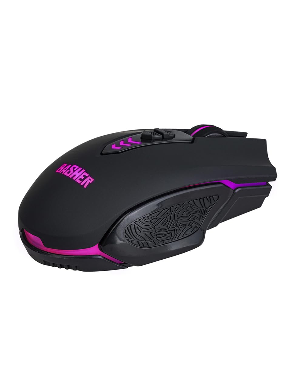 Mouse Gamer alámbrico para PC/Mac 6,400 dpis con luz led BASH-3001