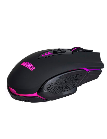 Mouse Gamer alámbrico para PC/Mac 6,400 dpis con luz led BASH-3001
