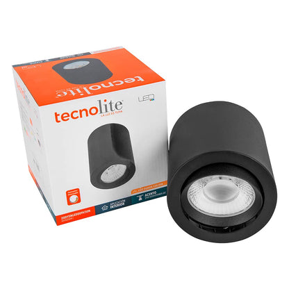 Tecnolite Lámpara Spot LED de Sobreponer Dirigible 20 W, Luz Suave Cálida, Atenuable, LED integrado