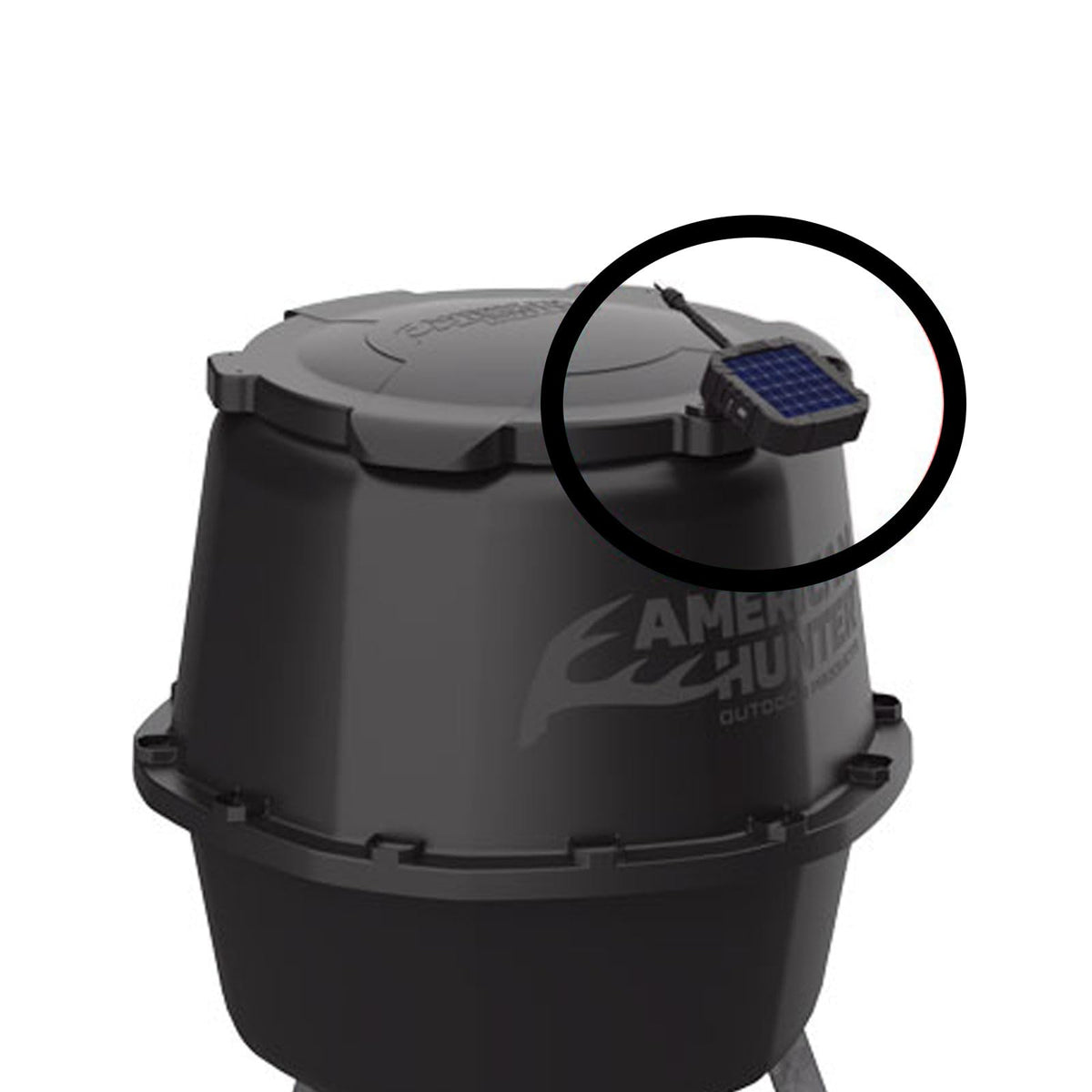 AMERICAN HUNTER Panel Solar Universal versátil y Duradero de 6 V con batería y Soportes de Montaje incluidos para comederos de Juegos, Negro