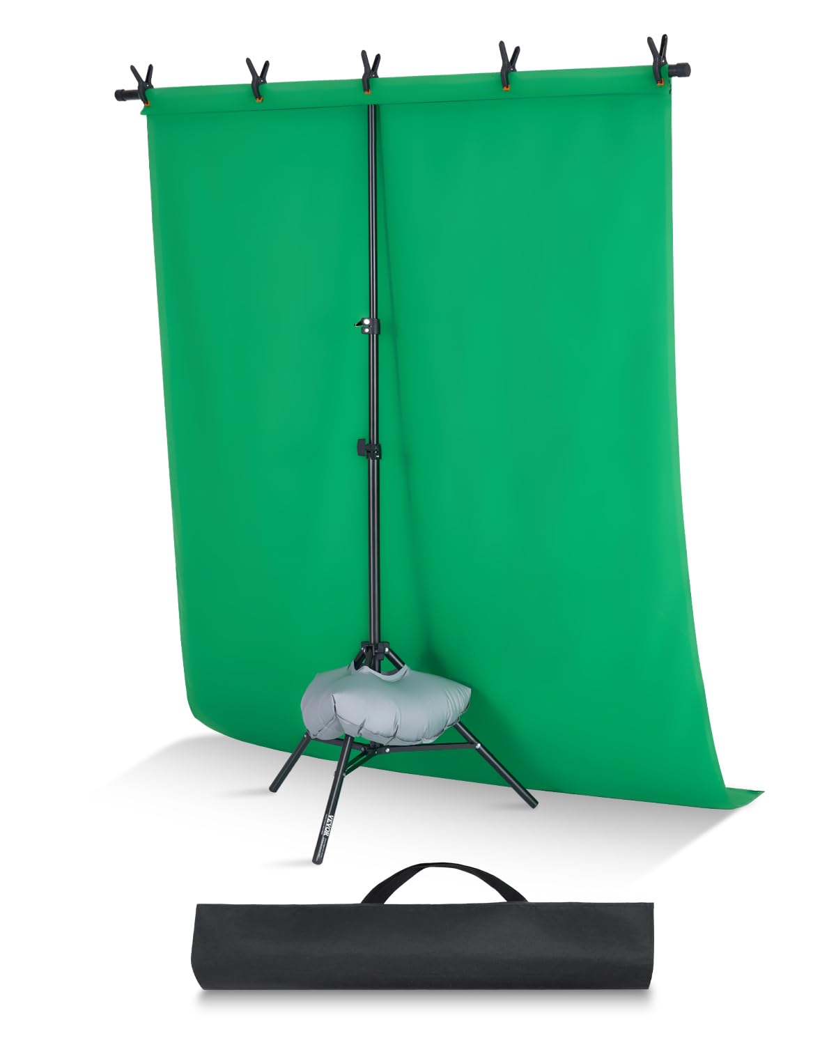 VEVOR Soporte de Fondo Ajustable para Tela de Fondo de hasta 154 x 198 cm, Soporte Portátil de Altura Ajustable de 80-198 cm con 1 Trípode para Fotografía Familiar, Estudio de Fotografía, Negro