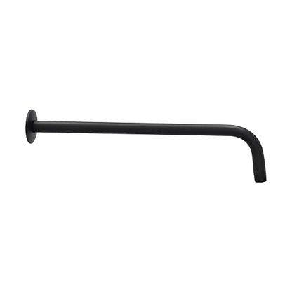 Dica 4552BRR.2 Brazo para Regadera a Pared con Chapetón, Brazo para Ducha de Acero Inoxidable 40 cm, Acabado Negro Mate