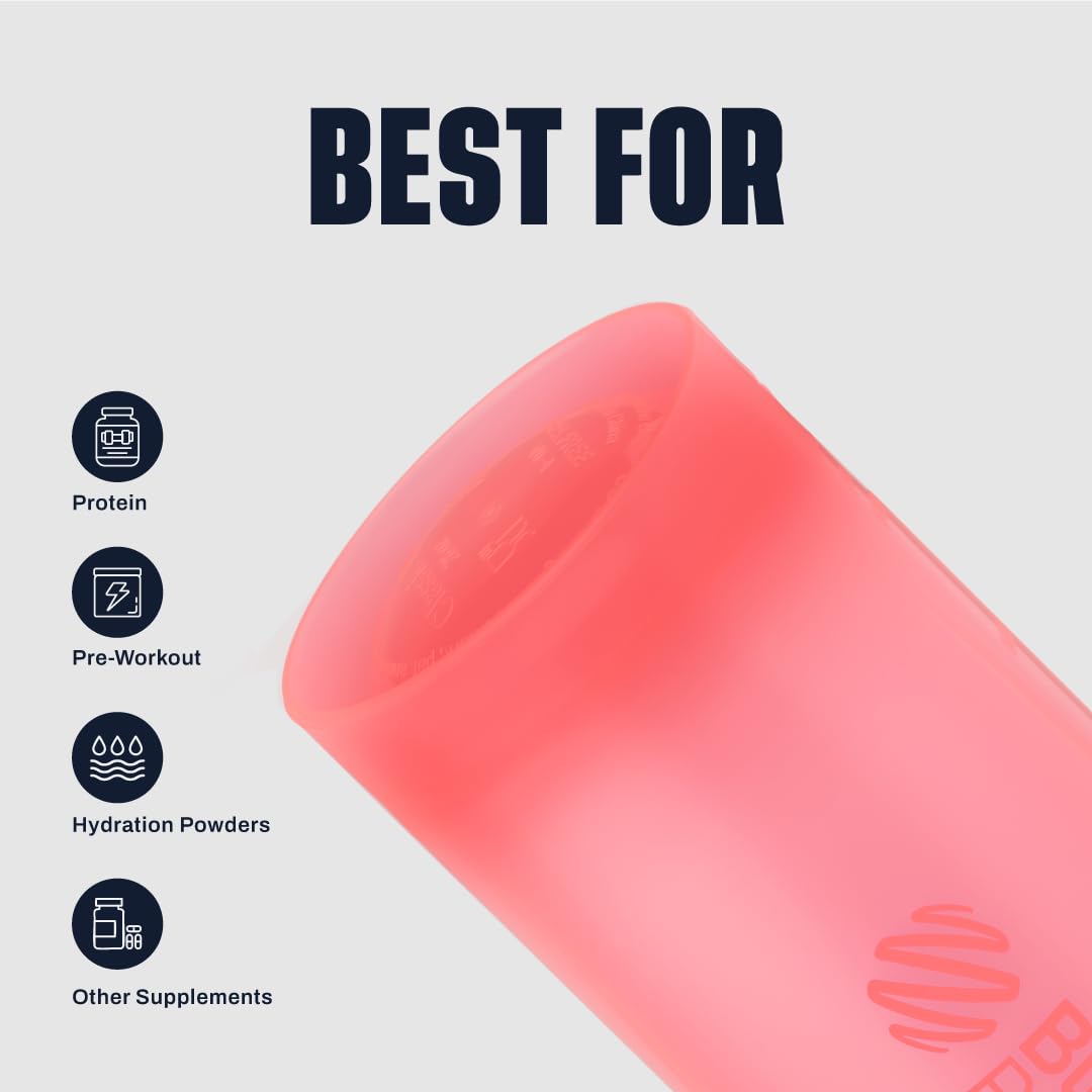 BlenderBottle Botella mezcladora clásica V2, perfecta para batidos de proteína y pre-entrenos, 28 onzas, rosa claro