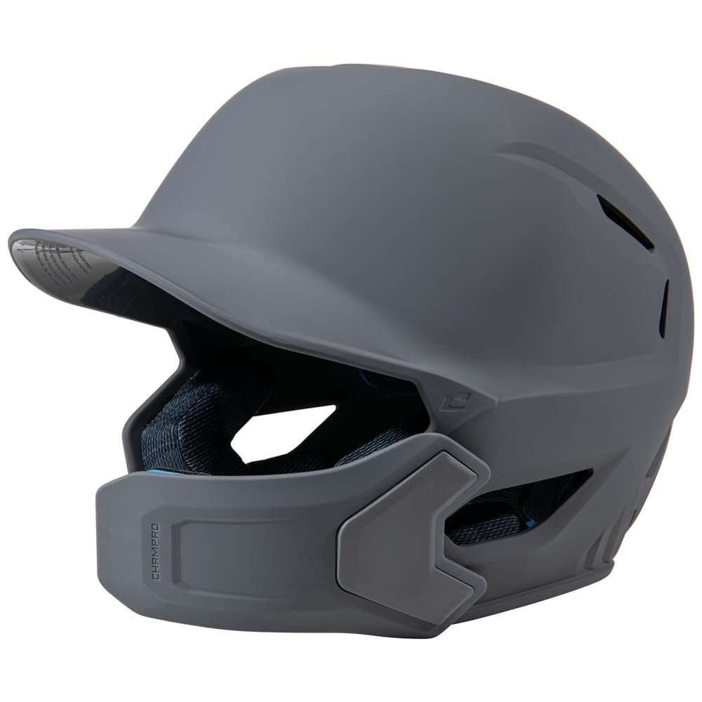 Champro HXE Casco de Bateo de Béisbol Mate con Protector de Mandíbula - Grafito - X-Large (7 3 - 8 - 8)