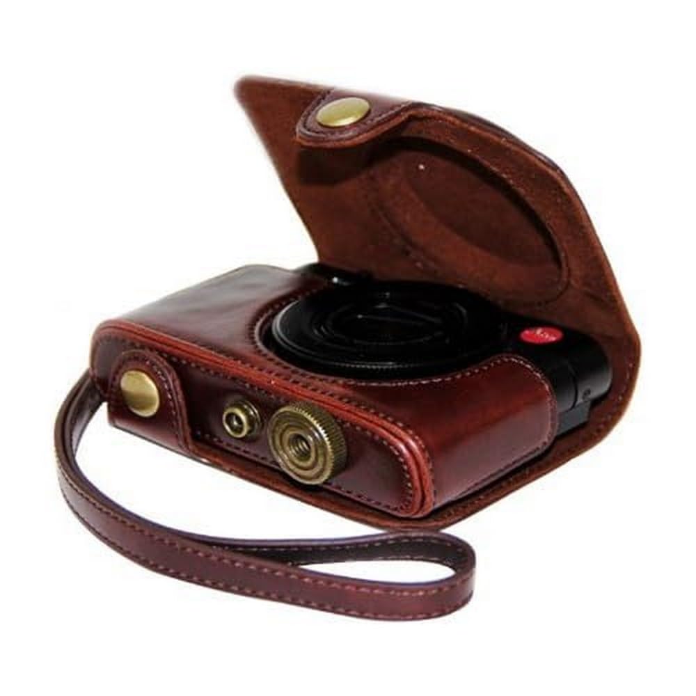 MegaGear "Ever Ready" Protective Leather Camera Case, Bag for Case for Panasoníc LF1 (Dark Brown)