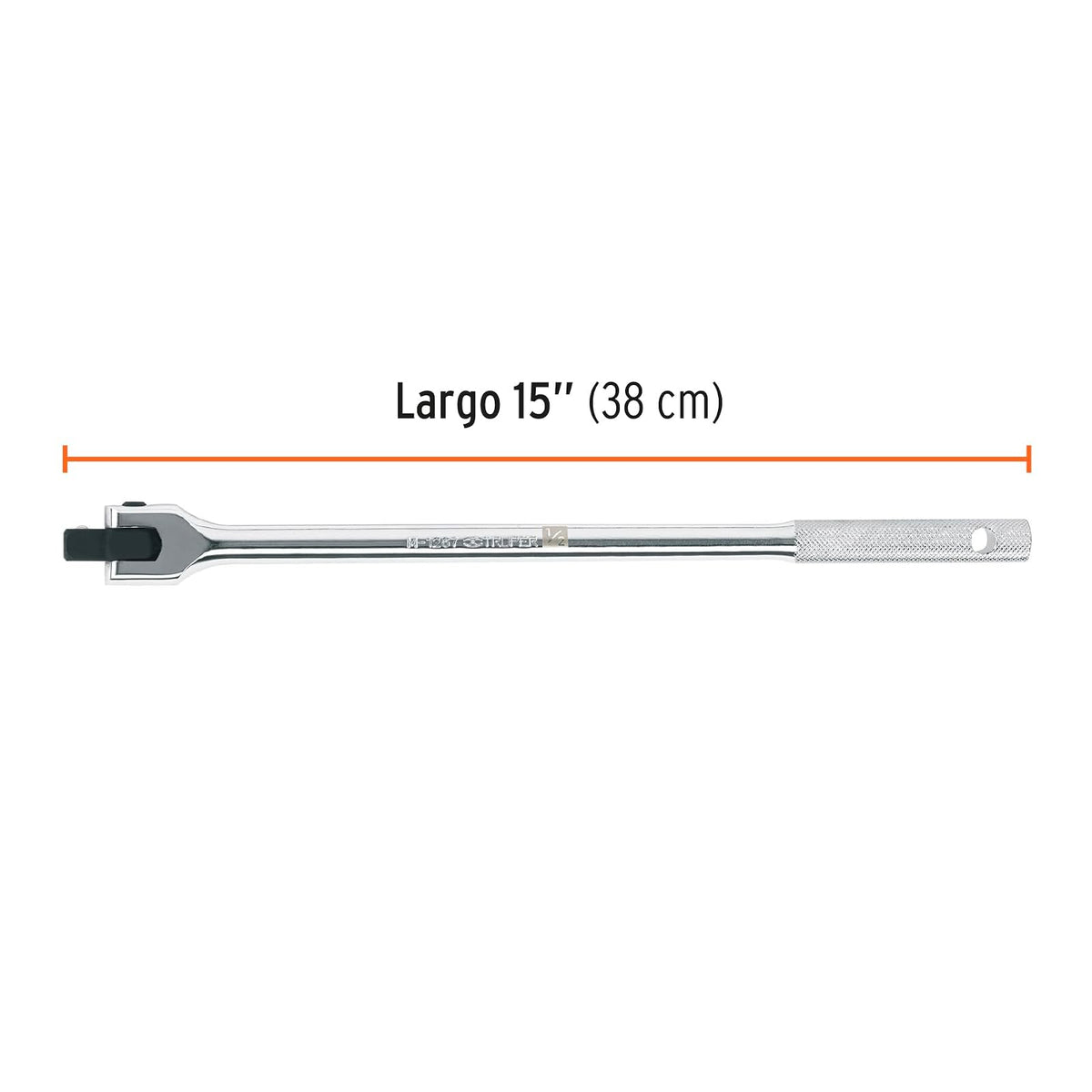 Truper M-1267, Mango articulado de 15"x 17 mm para dados cuadro 1/2"