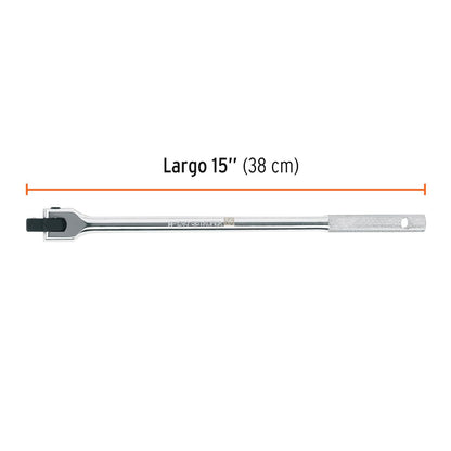 Truper M-1267, Mango articulado de 15"x 17 mm para dados cuadro 1/2"