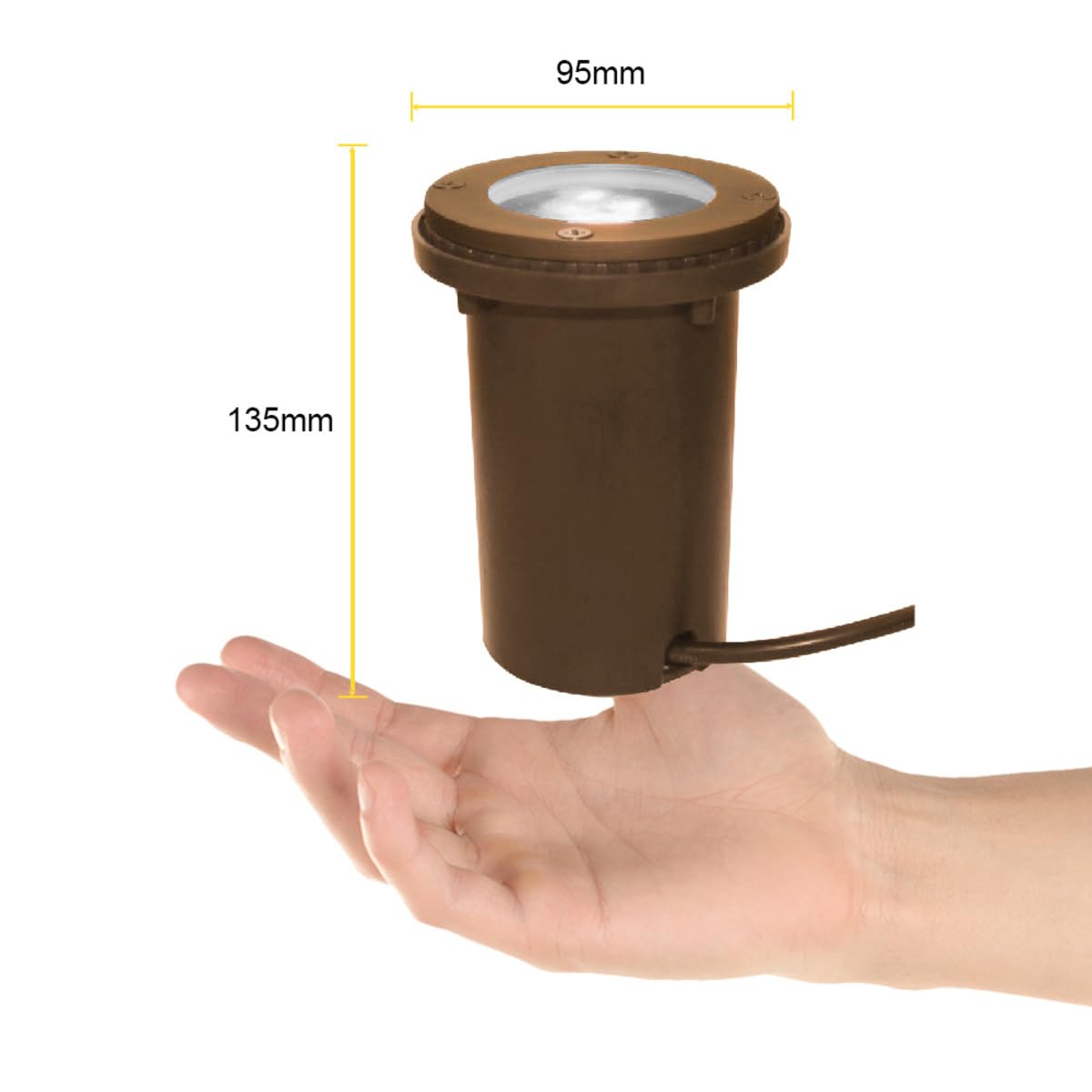 Tecnolite - Lámpara de Piso Empotrable Exterior, Potencia Máx. 50 W, Base GU10, IP65, IK05, No incluye foco