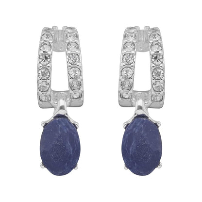 Anne Klein Aretes Plateado Mediano | Forma ovalada, cierre de poste, colección Miami, 1 par