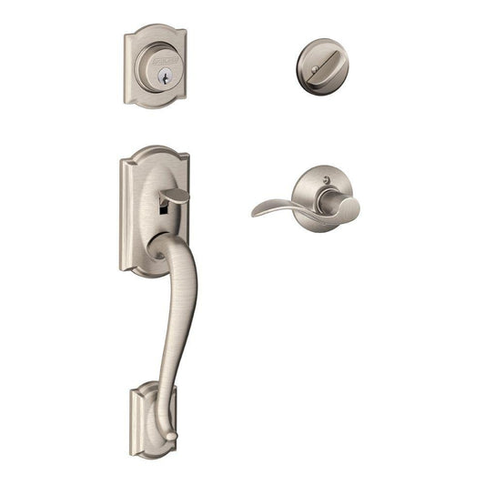 Schlage Camelot Juego de mango con palanca para Interiores, Níquel Satinado