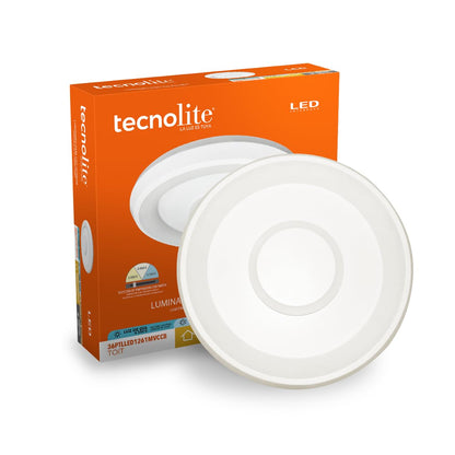 Tecnolite - Lámpara de Techo Plafón LED 36 W, Luz Blanca Ajustable con Aros de Luz, No atenuable