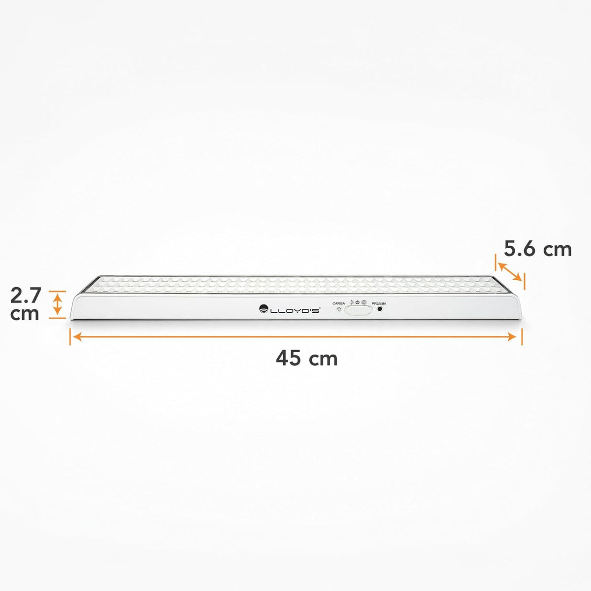 Lloyd's Lámpara de Emergencia Ultra Delgada 120 LED 700 LM Recargable | Hasta 6 horas de iluminación, encendido automático y diseño ultradelgado ideal para emergencias en interiores.